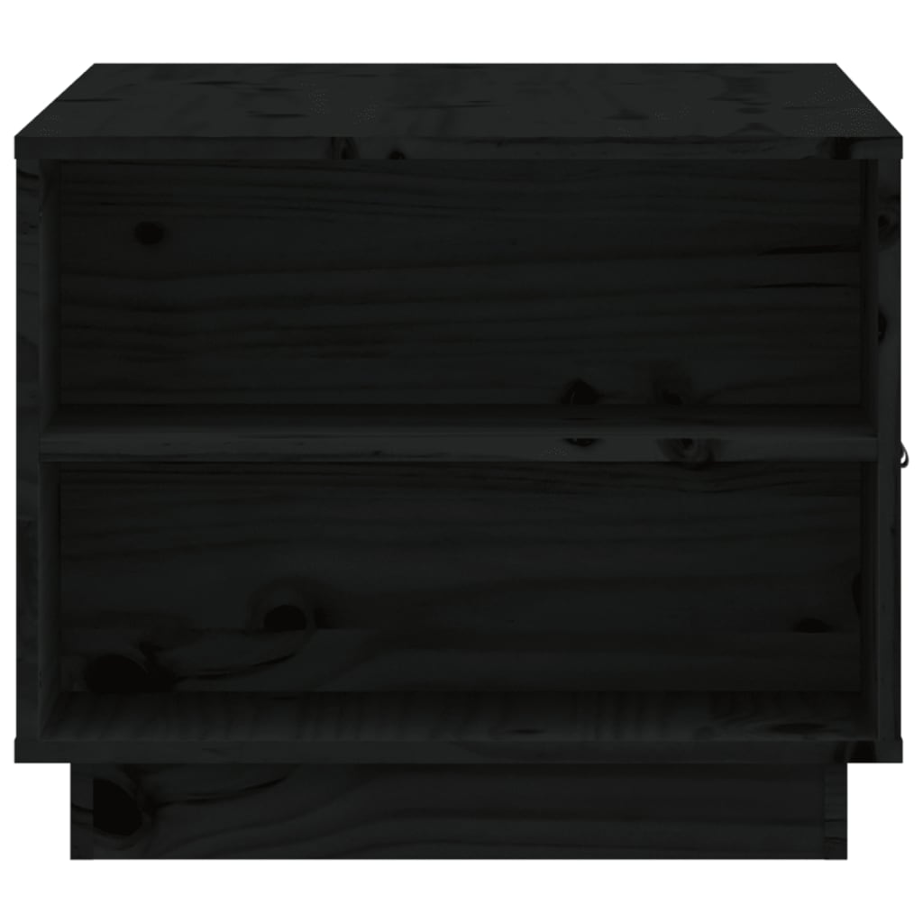 Tavolino da Salotto Nero 100x50x41 cm in Legno Massello di Pino | homemem39