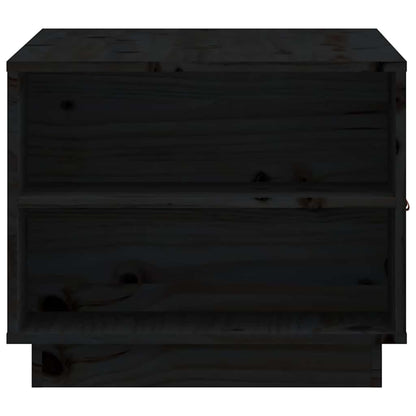 Tavolino da Salotto Nero 100x50x41 cm in Legno Massello di Pino