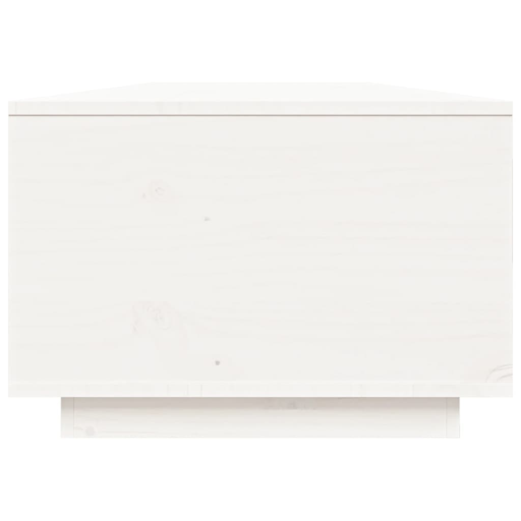 Tavolino da Salotto Bianco 80x50x35,5 cm Legno Massello di Pino | homemem39