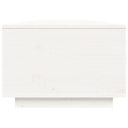 Tavolino da Salotto Bianco 80x50x35,5 cm Legno Massello di Pino | homemem39