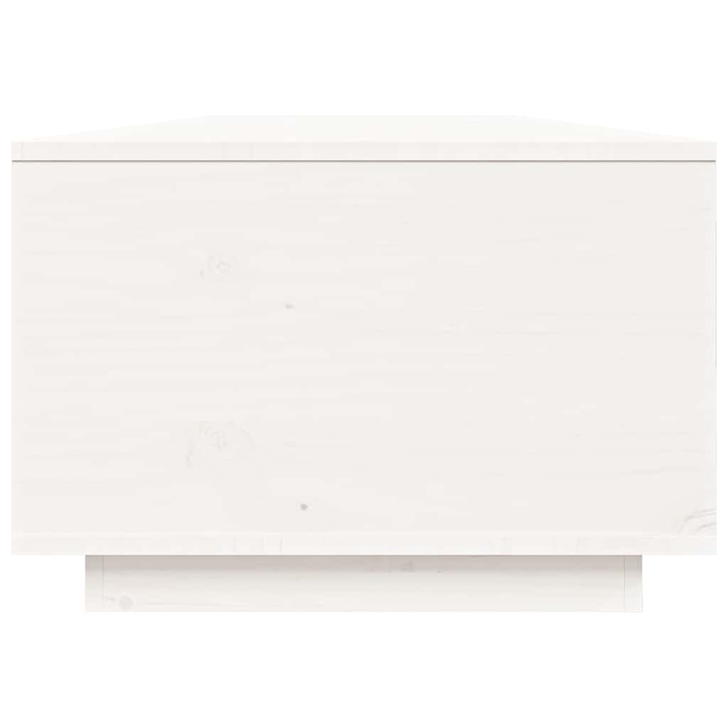 Tavolino da Salotto Bianco 80x50x35,5 cm Legno Massello di Pino
