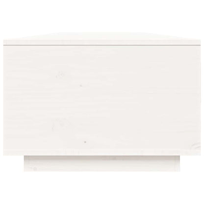 Tavolino da Salotto Bianco 80x50x35,5 cm Legno Massello di Pino
