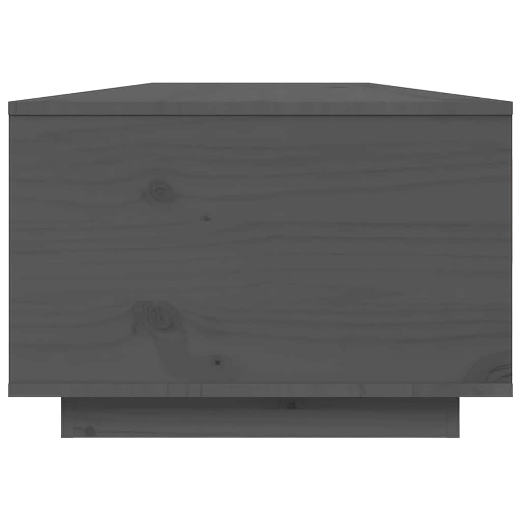 Tavolino da Salotto Grigio 80x50x35,5 cm Legno Massello di Pino