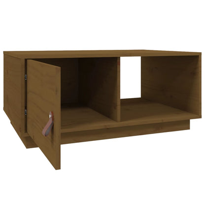 Tavolino da Salotto ambra 80x50x35,5 cm Legno Massello di Pino