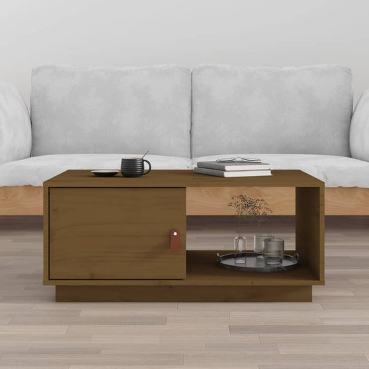 Tavolino da Salotto ambra 80x50x35,5 cm Legno Massello di Pino | homemem39
