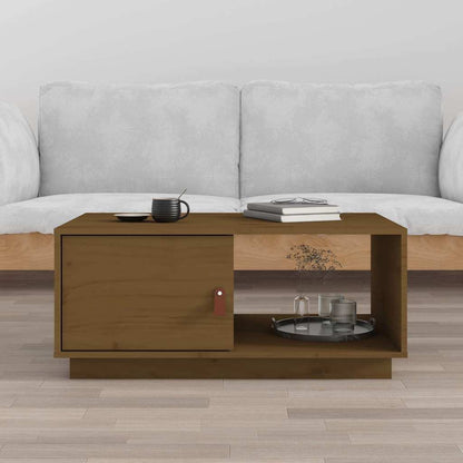 Tavolino da Salotto ambra 80x50x35,5 cm Legno Massello di Pino