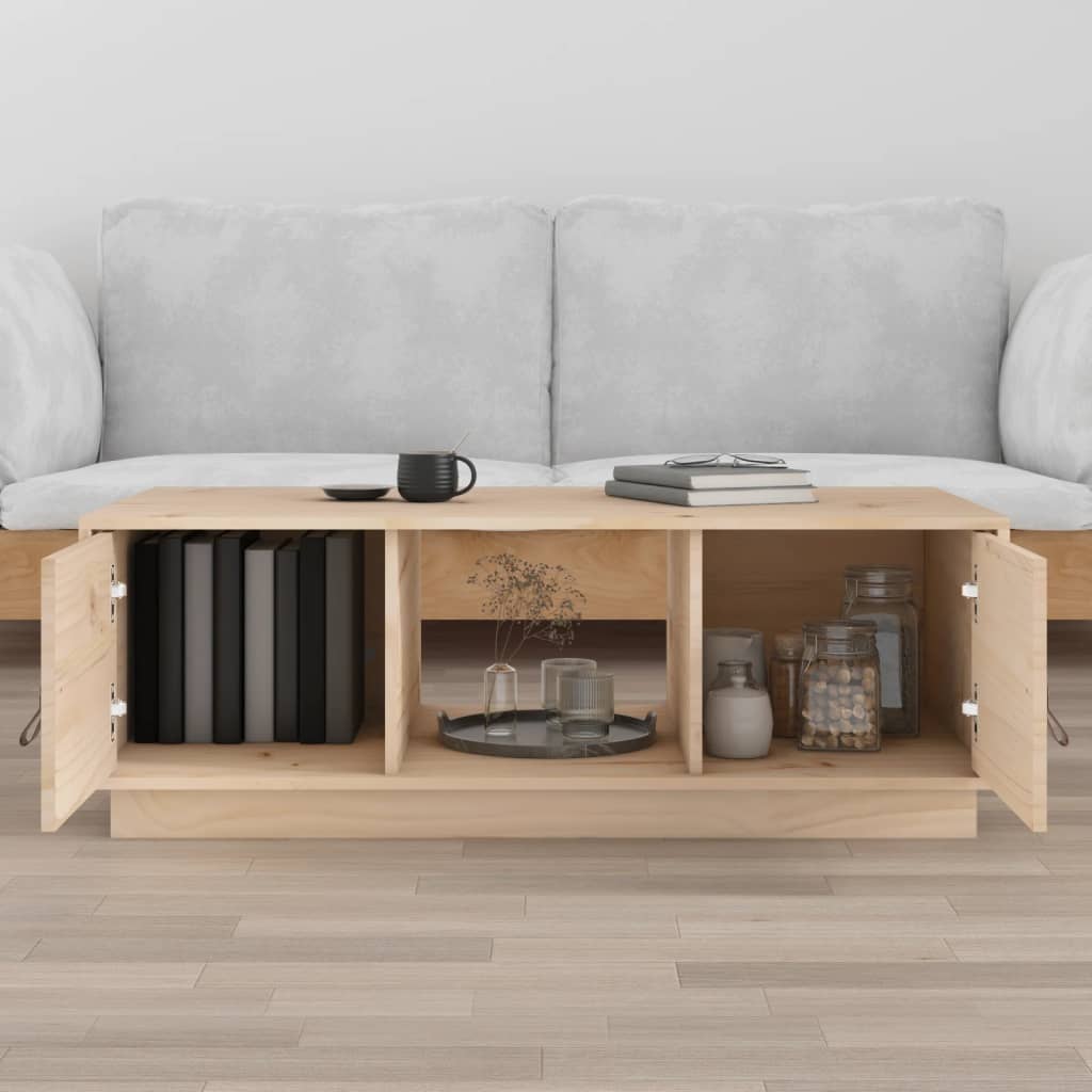 Tavolino da Salotto 100x50x35 cm in Legno Massello di Pino | homemem39