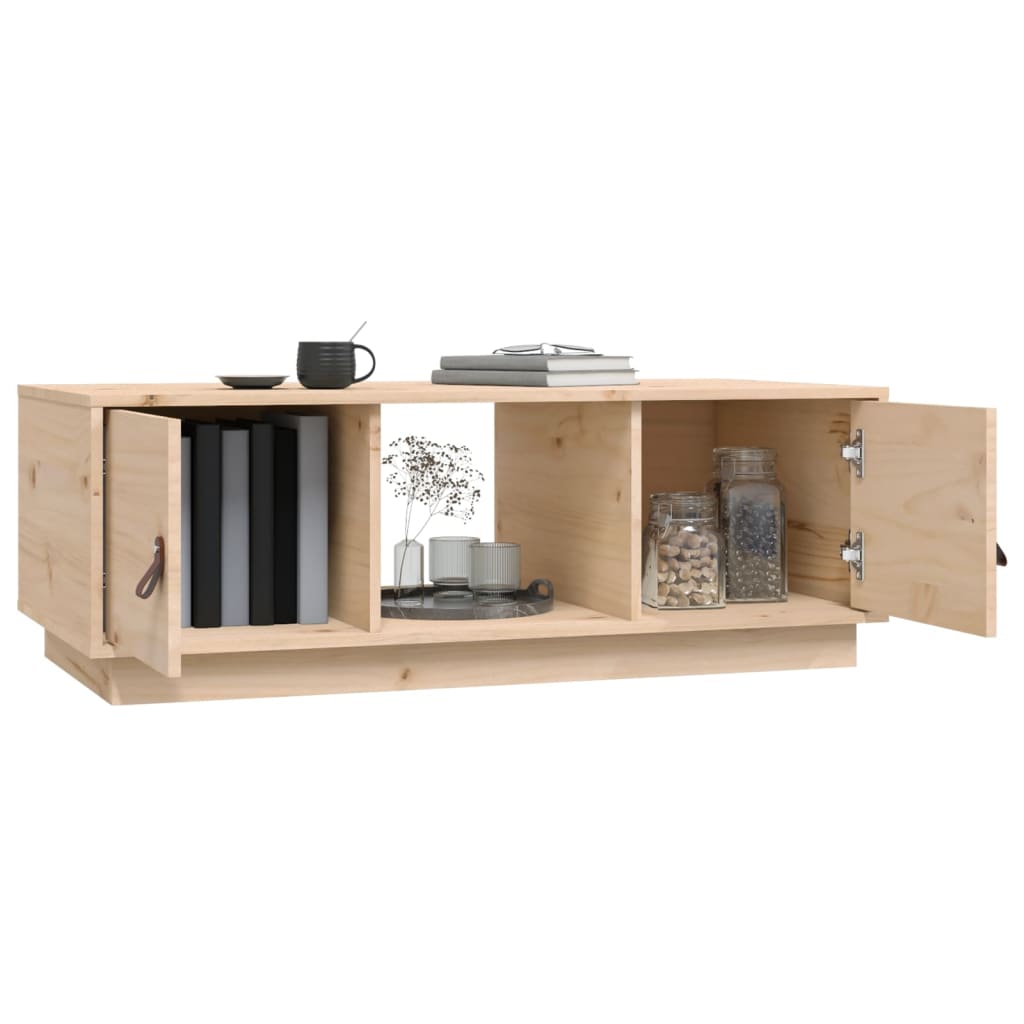 Tavolino da Salotto 100x50x35 cm in Legno Massello di Pino | homemem39