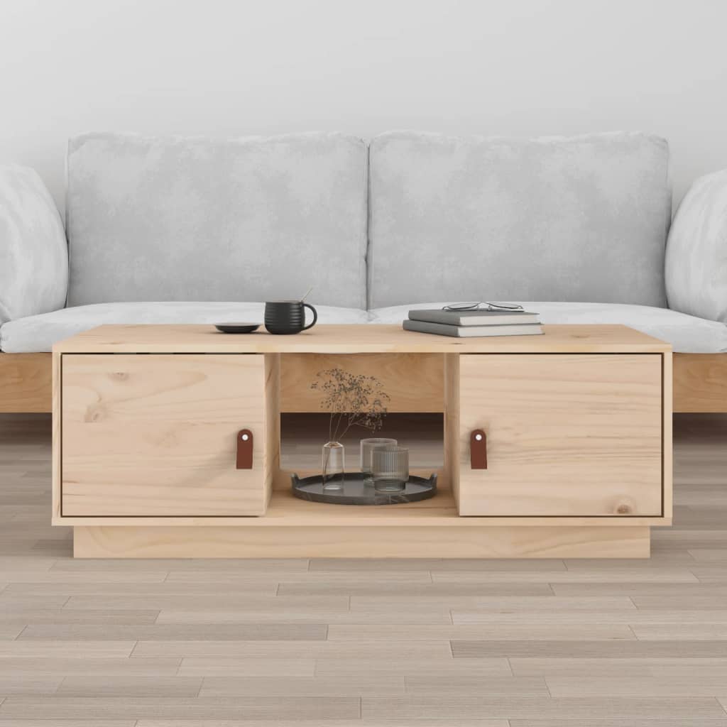 Tavolino da Salotto 100x50x35 cm in Legno Massello di Pino | homemem39