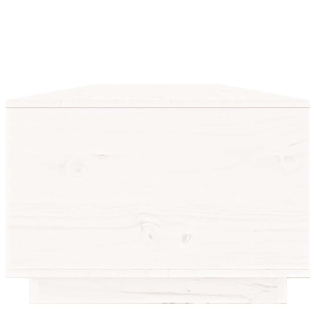 Tavolino da Salotto Bianco 100x50x35 cm Legno Massello di Pino