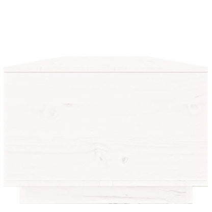 Tavolino da Salotto Bianco 100x50x35 cm Legno Massello di Pino