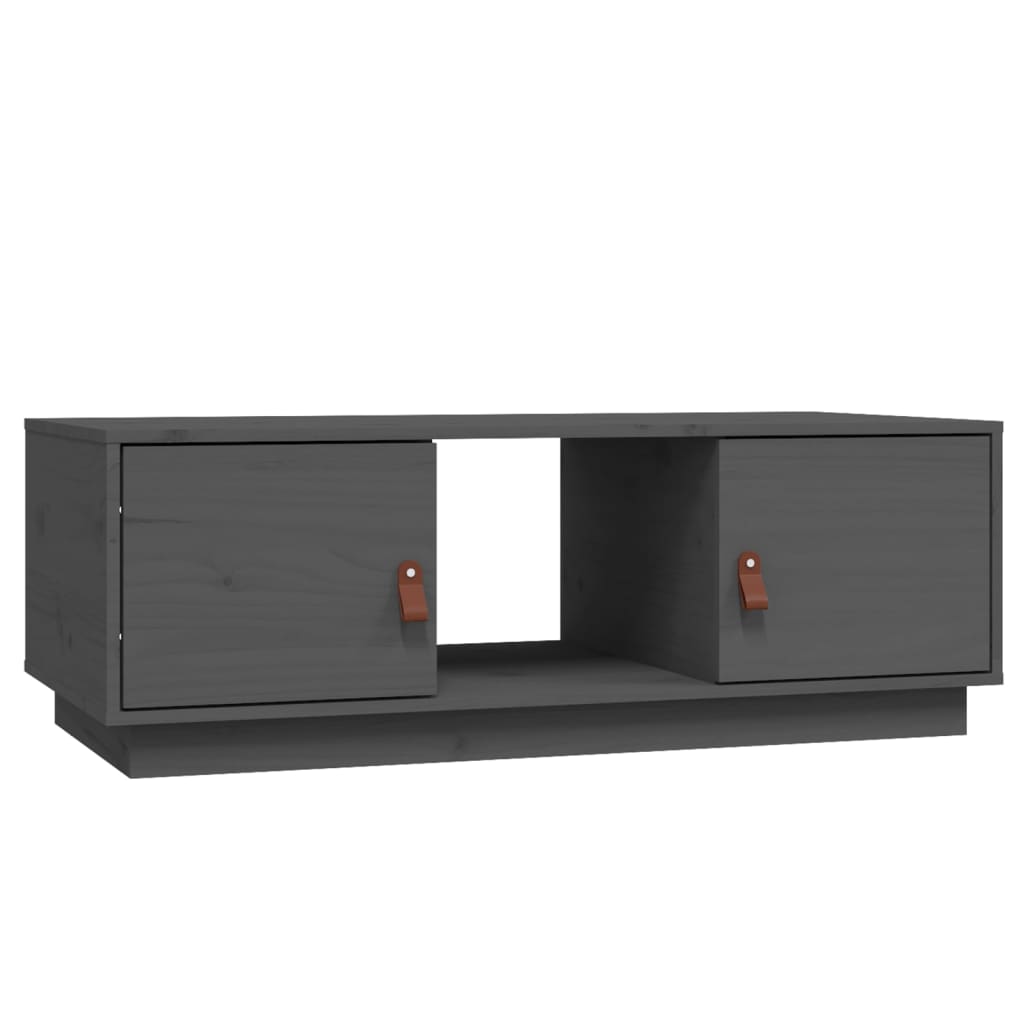 Tavolino da Salotto Grigio 100x50x35 cm Legno Massello di Pino | homemem39
