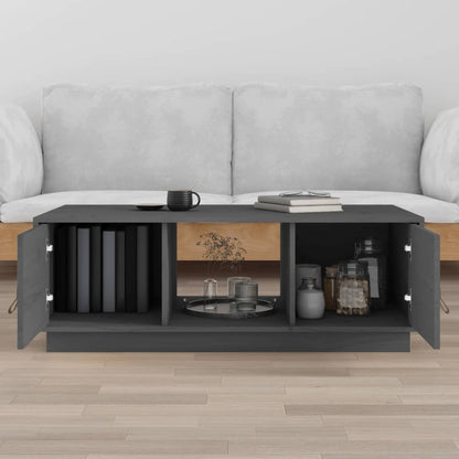 Tavolino da Salotto Grigio 100x50x35 cm Legno Massello di Pino | homemem39