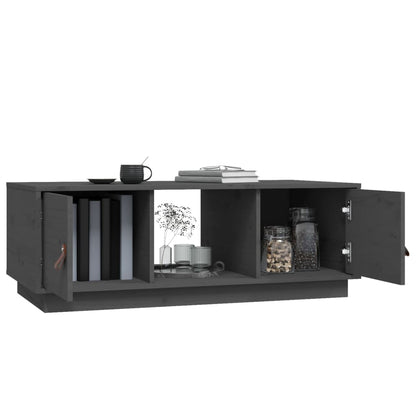 Tavolino da Salotto Grigio 100x50x35 cm Legno Massello di Pino | homemem39