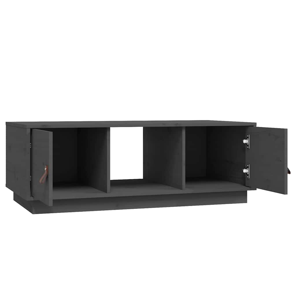 Tavolino da Salotto Grigio 100x50x35 cm Legno Massello di Pino