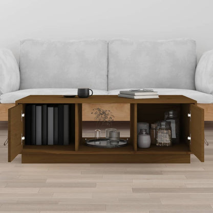 Tavolino da Salotto ambra 100x50x35 cm Legno Massello di Pino | homemem39