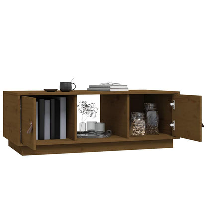 Tavolino da Salotto ambra 100x50x35 cm Legno Massello di Pino