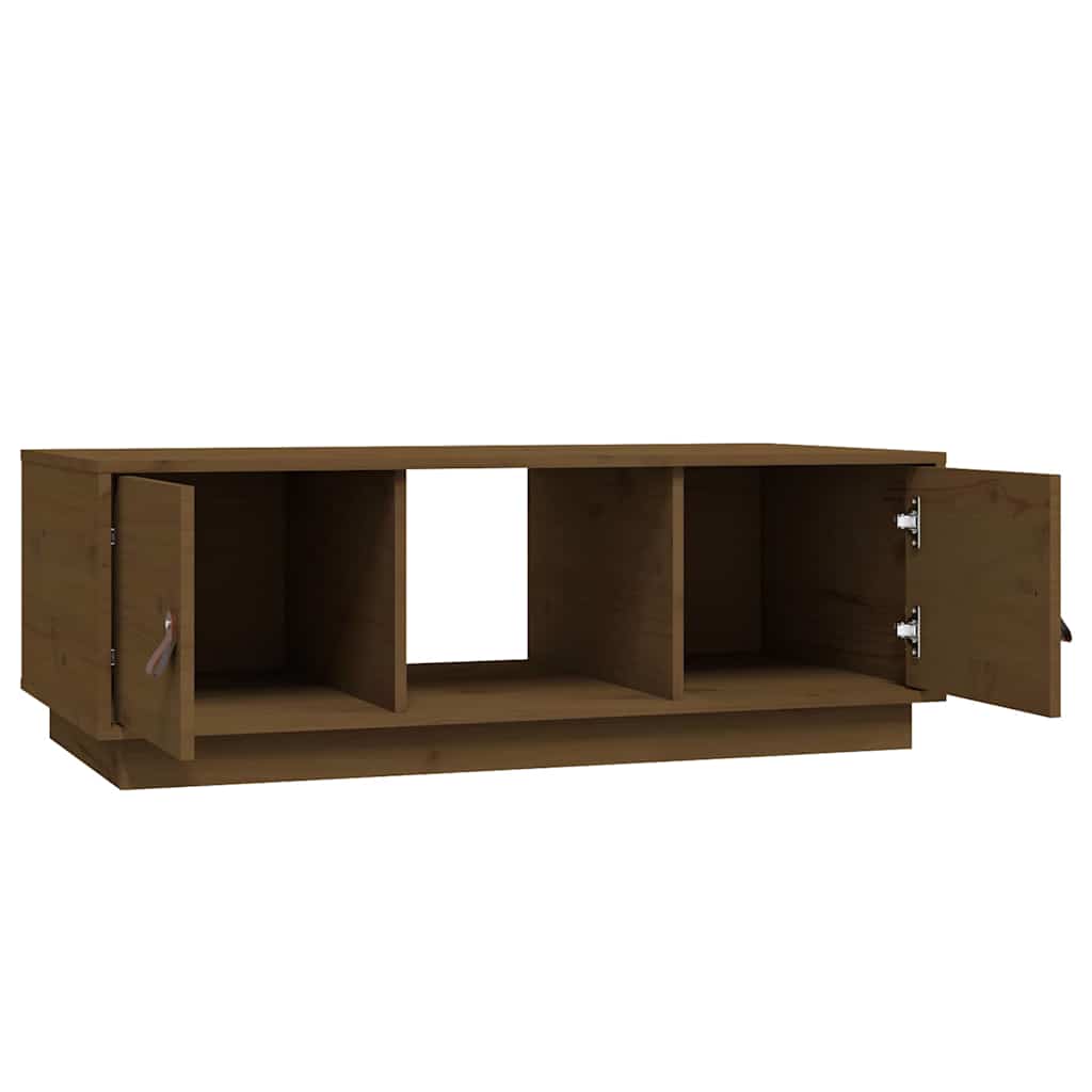 Tavolino da Salotto ambra 100x50x35 cm Legno Massello di Pino
