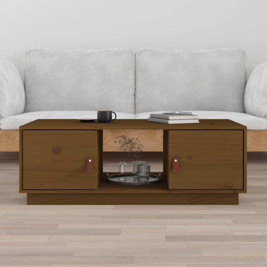 Tavolino da Salotto ambra 100x50x35 cm Legno Massello di Pino | homemem39