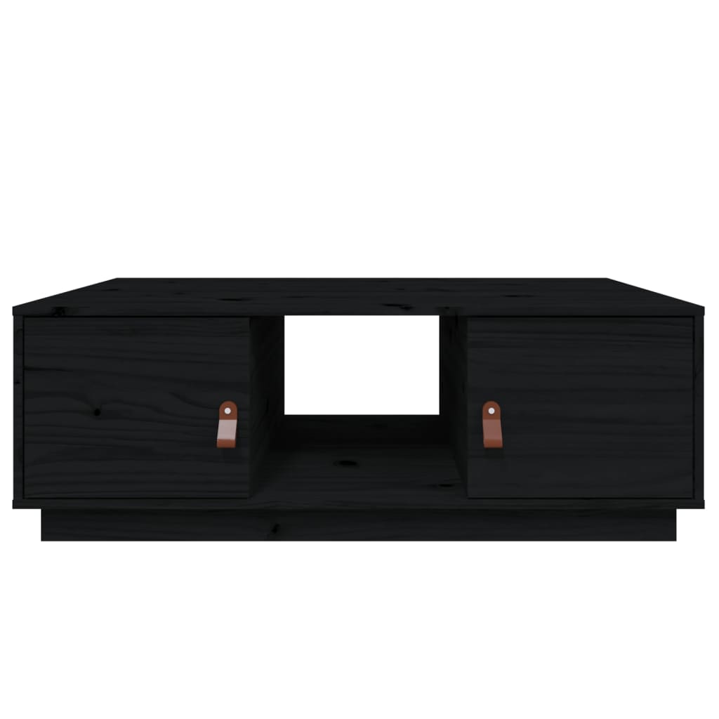 Tavolino da Salotto Nero 100x50x35 cm Legno Massello di Pino | homemem39