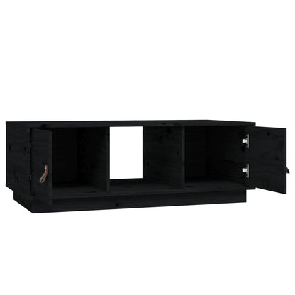 Tavolino da Salotto Nero 100x50x35 cm Legno Massello di Pino | homemem39