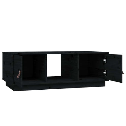 Tavolino da Salotto Nero 100x50x35 cm Legno Massello di Pino