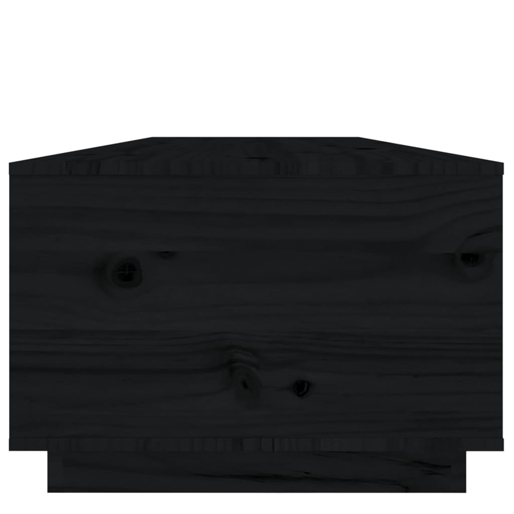 Tavolino da Salotto Nero 100x50x35 cm Legno Massello di Pino | homemem39