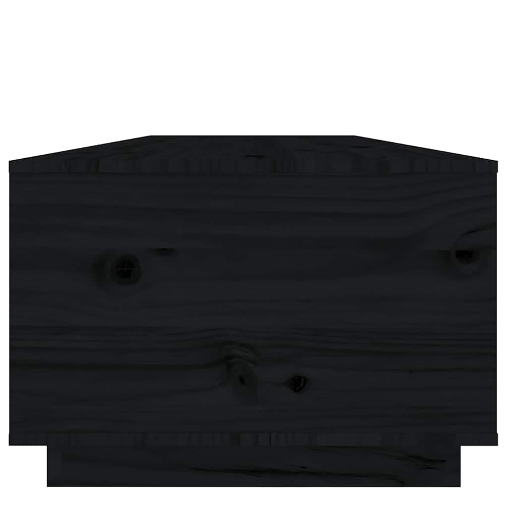 Tavolino da Salotto Nero 100x50x35 cm Legno Massello di Pino