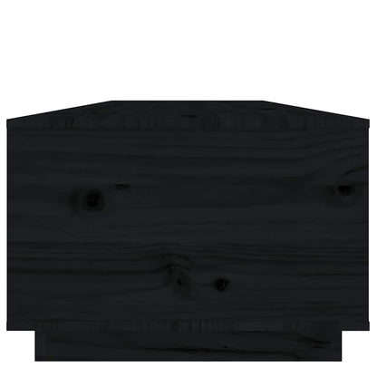 Tavolino da Salotto Nero 100x50x35 cm Legno Massello di Pino