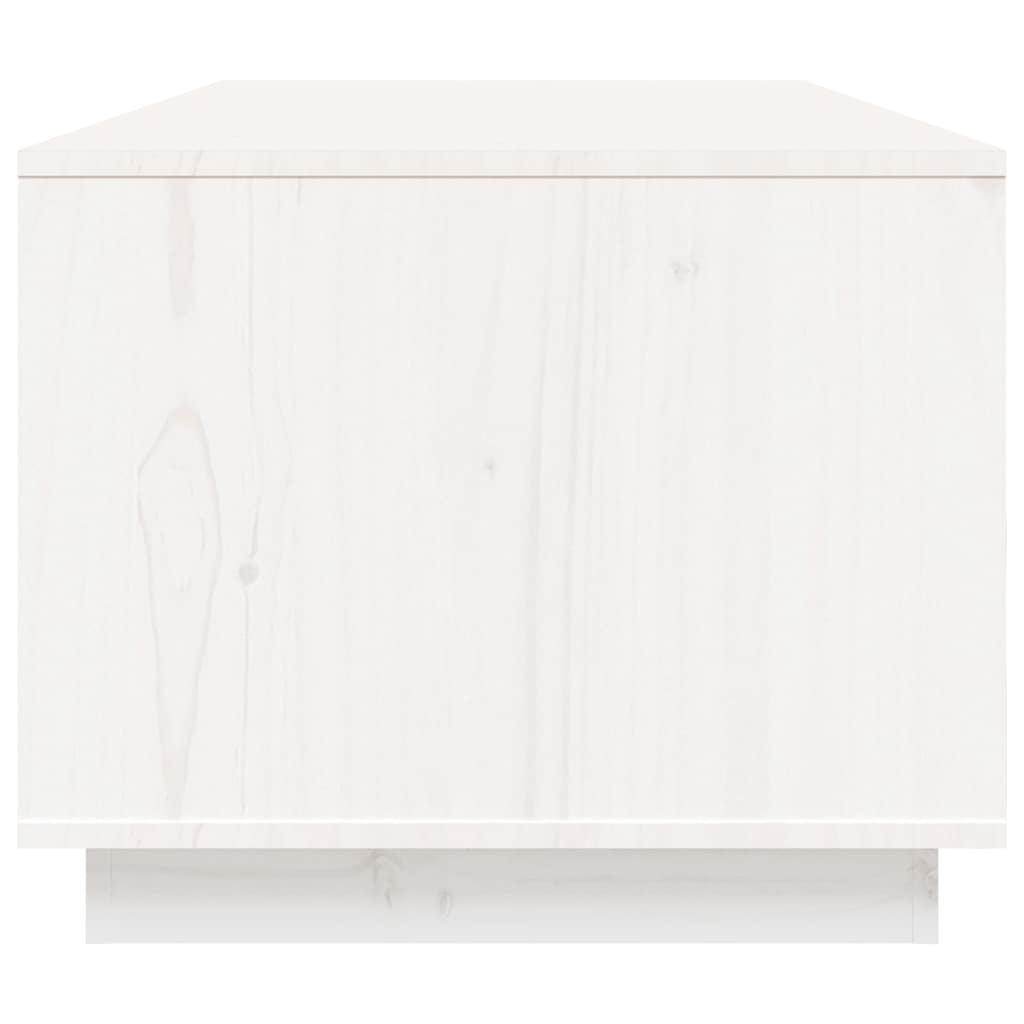 Tavolino da Salotto Bianco 100x50x41 cm Legno Massello di Pino