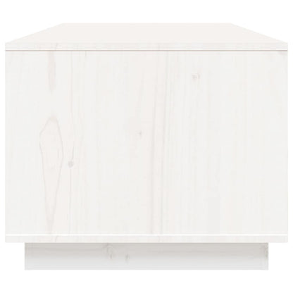 Tavolino da Salotto Bianco 100x50x41 cm Legno Massello di Pino