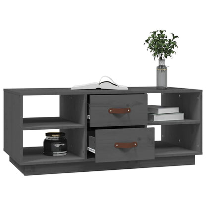Tavolino da Salotto Grigio 100x50x41 cm Legno Massello di Pino