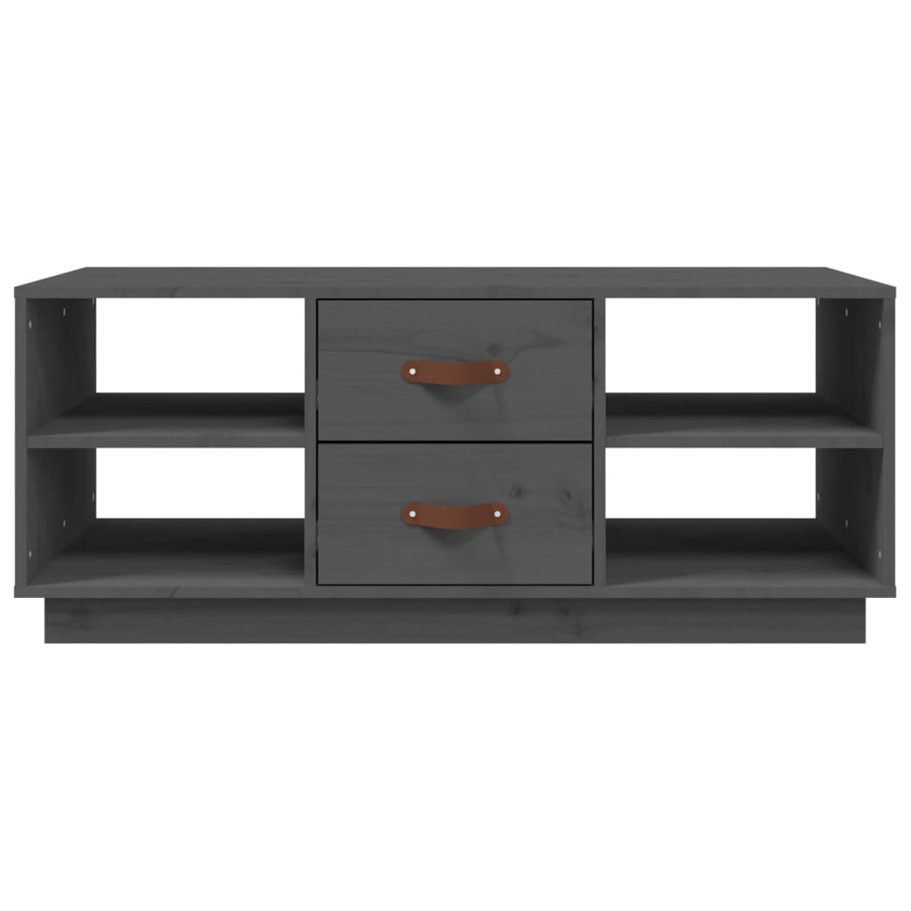 Tavolino da Salotto Grigio 100x50x41 cm Legno Massello di Pino | homemem39