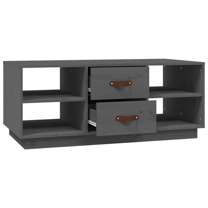 Tavolino da Salotto Grigio 100x50x41 cm Legno Massello di Pino