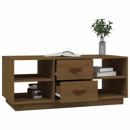 Tavolino da Salotto ambra 100x50x41cm in Legno Massello di Pino