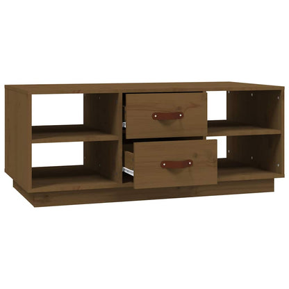 Tavolino da Salotto ambra 100x50x41cm in Legno Massello di Pino
