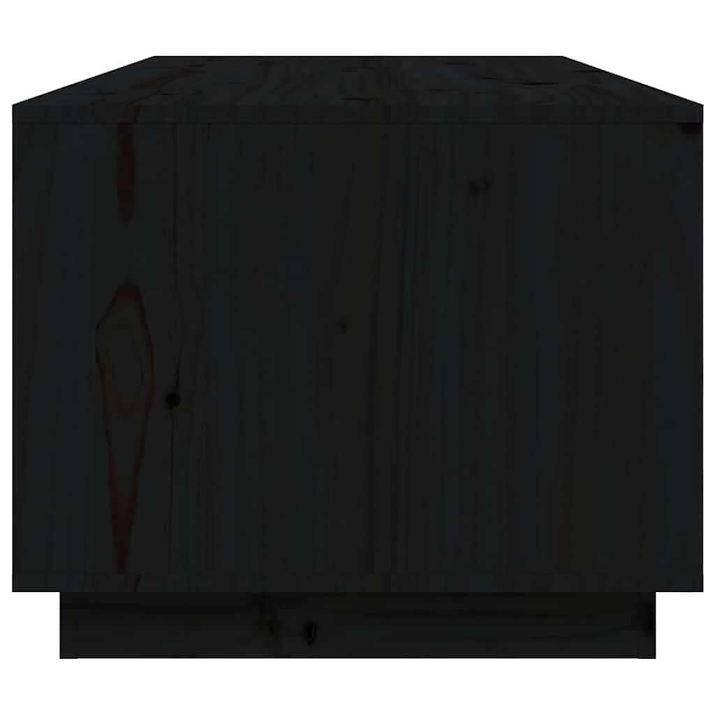 Tavolino da Salotto Nero 100x50x41 cm in Legno Massello di Pino