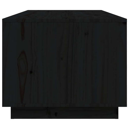 Tavolino da Salotto Nero 100x50x41 cm in Legno Massello di Pino
