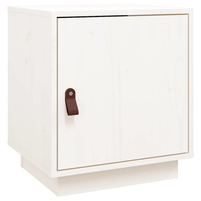 Comodino Bianco 40x34x45 cm in Legno Massello di Pino