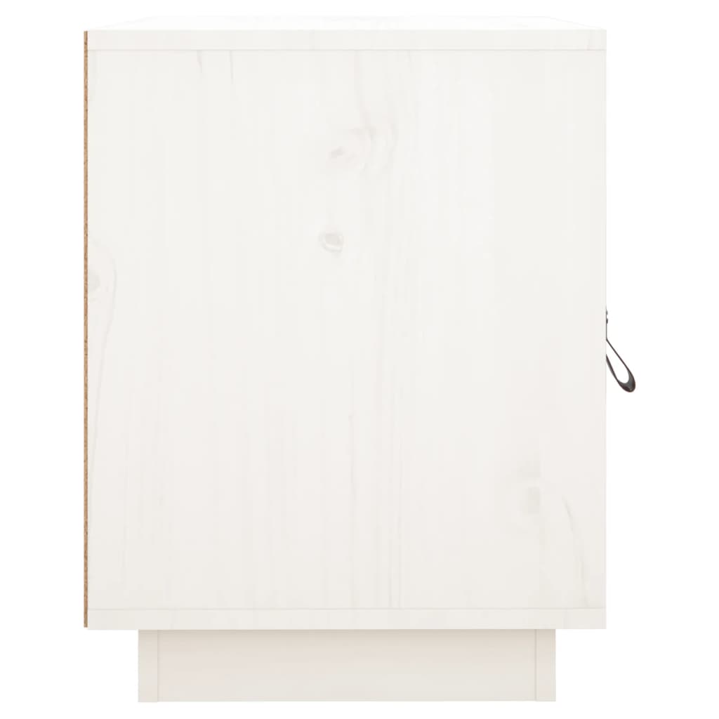 Comodino Bianco 40x34x45 cm in Legno Massello di Pino - homemem39