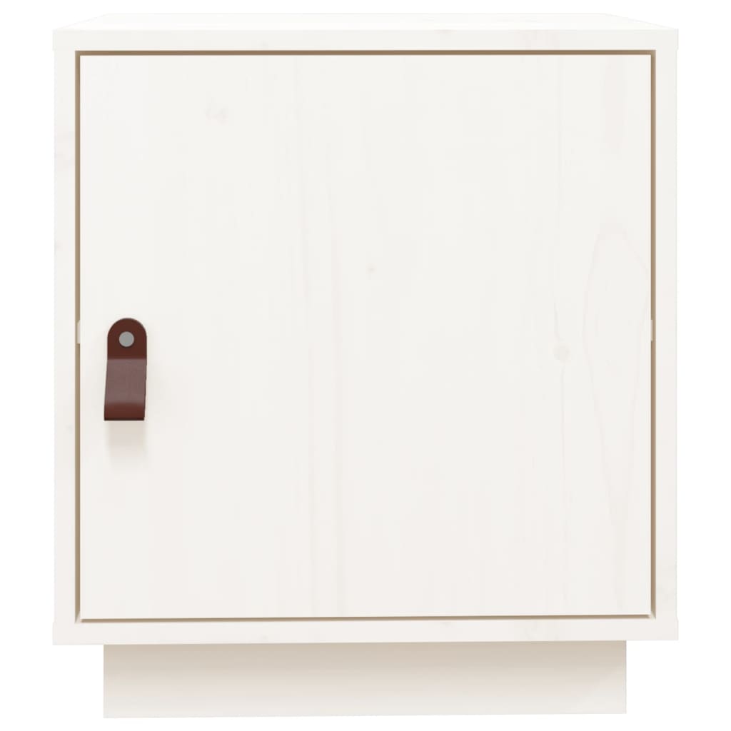 Comodini Bianco 2 pz 40x34x45 cm in Legno Massello di Pino - homemem39