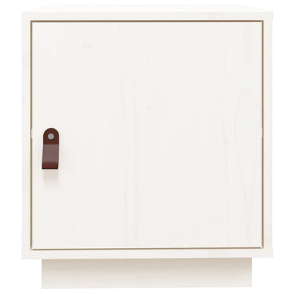 Comodini Bianco 2 pz 40x34x45 cm in Legno Massello di Pino - homemem39