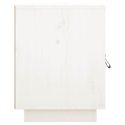 Comodini Bianco 2 pz 40x34x45 cm in Legno Massello di Pino