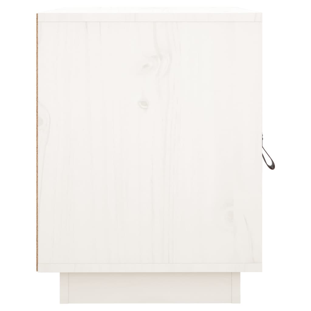 Comodini Bianco 2 pz 40x34x45 cm in Legno Massello di Pino