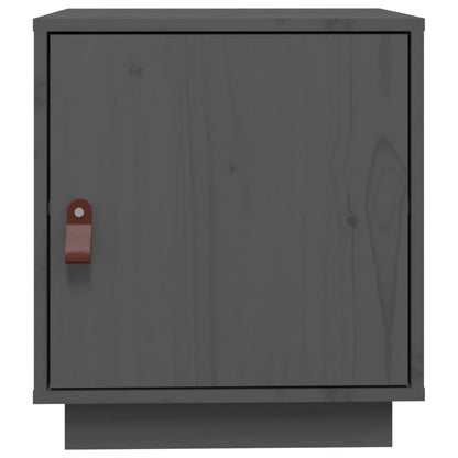 Comodino Grigio 40x34x45 cm in Legno Massello di Pino - homemem39