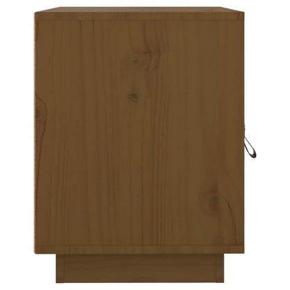 Comodino Marrone Ambrato 40x34x45 cm in Legno Massello di Pino