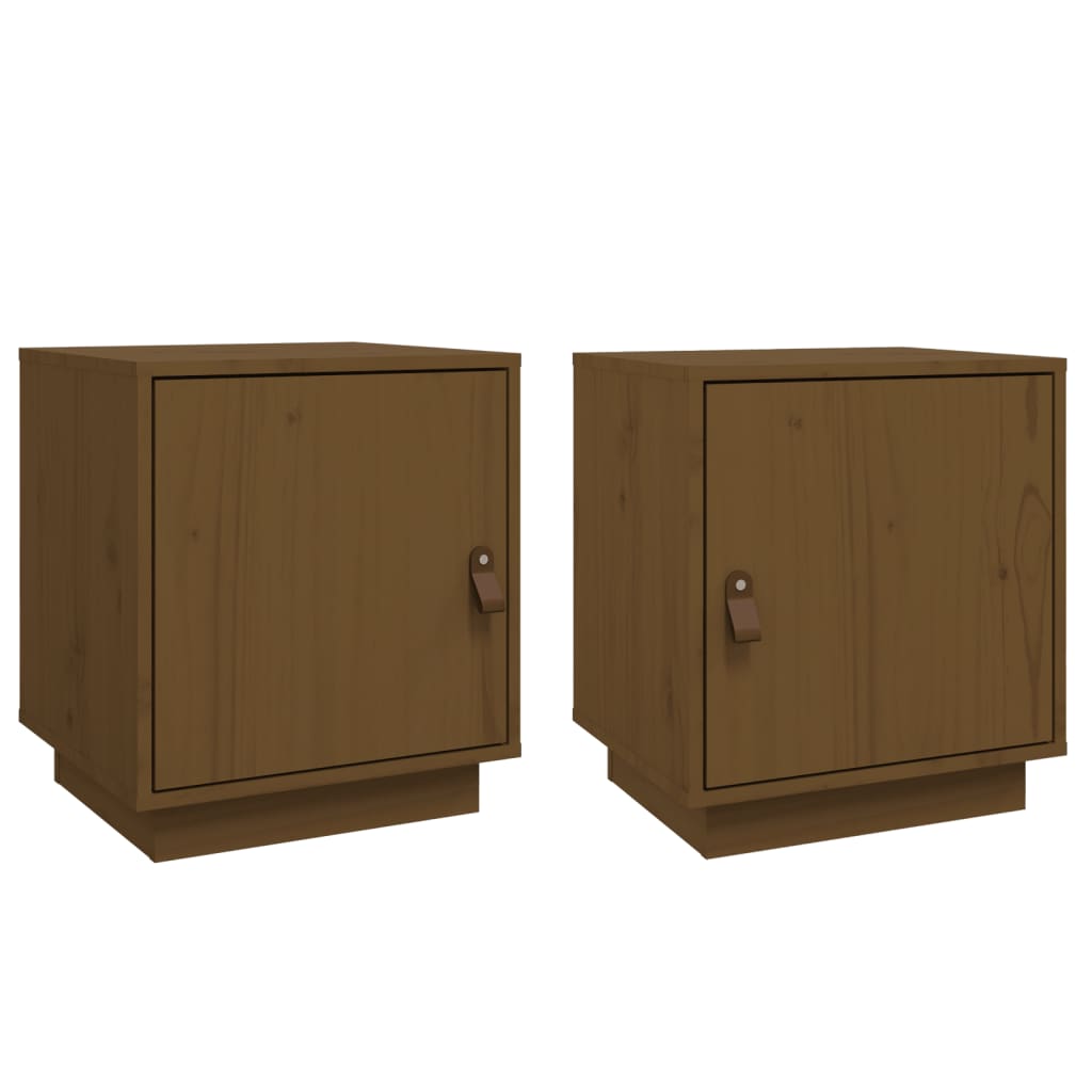 Comodini 2 pz ambra 40x34x45 cm in Legno Massello di Pino - homemem39