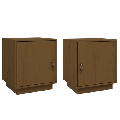 Comodini 2 pz ambra 40x34x45 cm in Legno Massello di Pino - homemem39