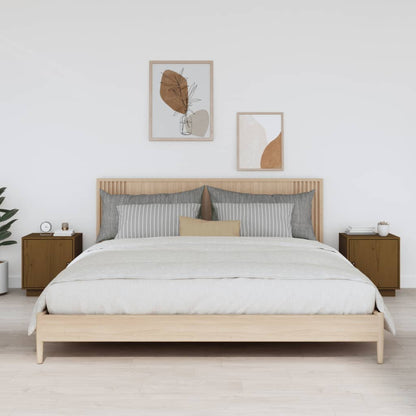 Comodini 2 pz ambra 40x34x45 cm in Legno Massello di Pino - homemem39