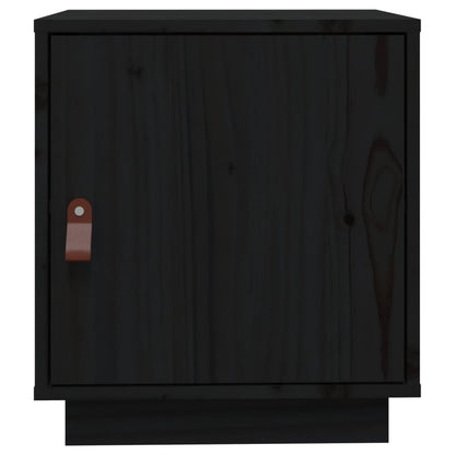 Comodini Nero 2 pz 40x34x45 cm in Legno Massello di Pino - homemem39